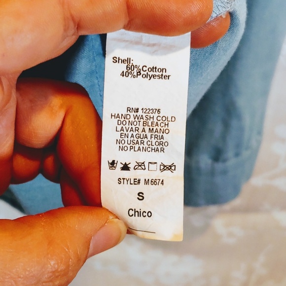 Mustard Seed | Chico Chambray Button-Down Top | S - Picture 7 of 8